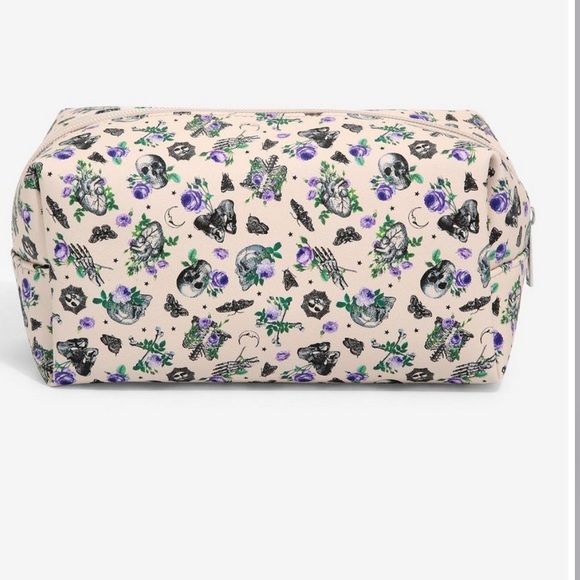 Floral Skull Anatomy Makeup Bag - Picture 2 of 5
